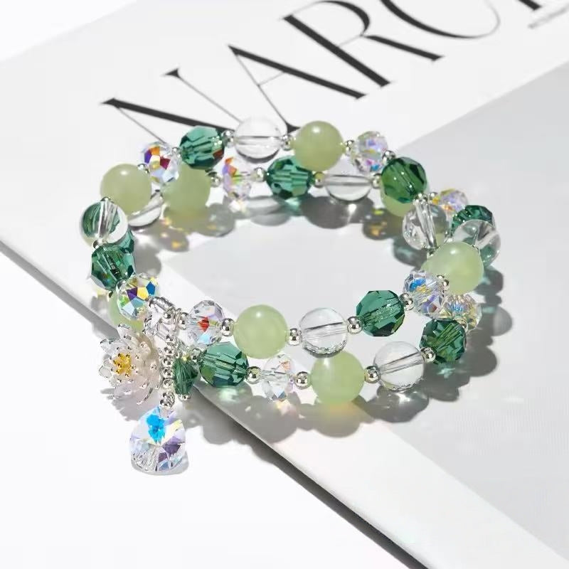 Lotus Renewal Natural Serpentine Jade Bracelet