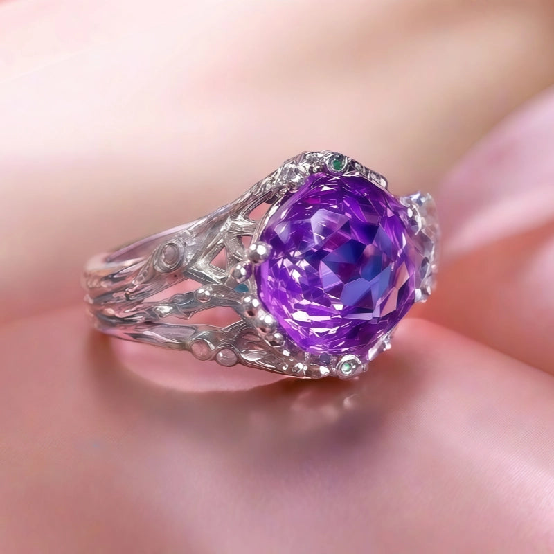 Natural Amethyst Bloom Ring