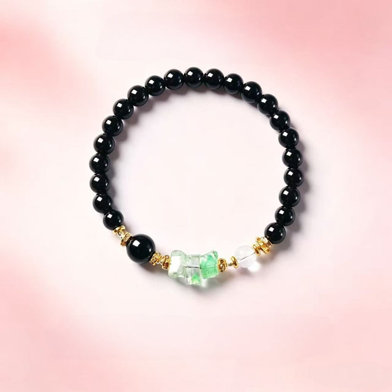 Water Wood Balance Natural Obsidian Bracelet