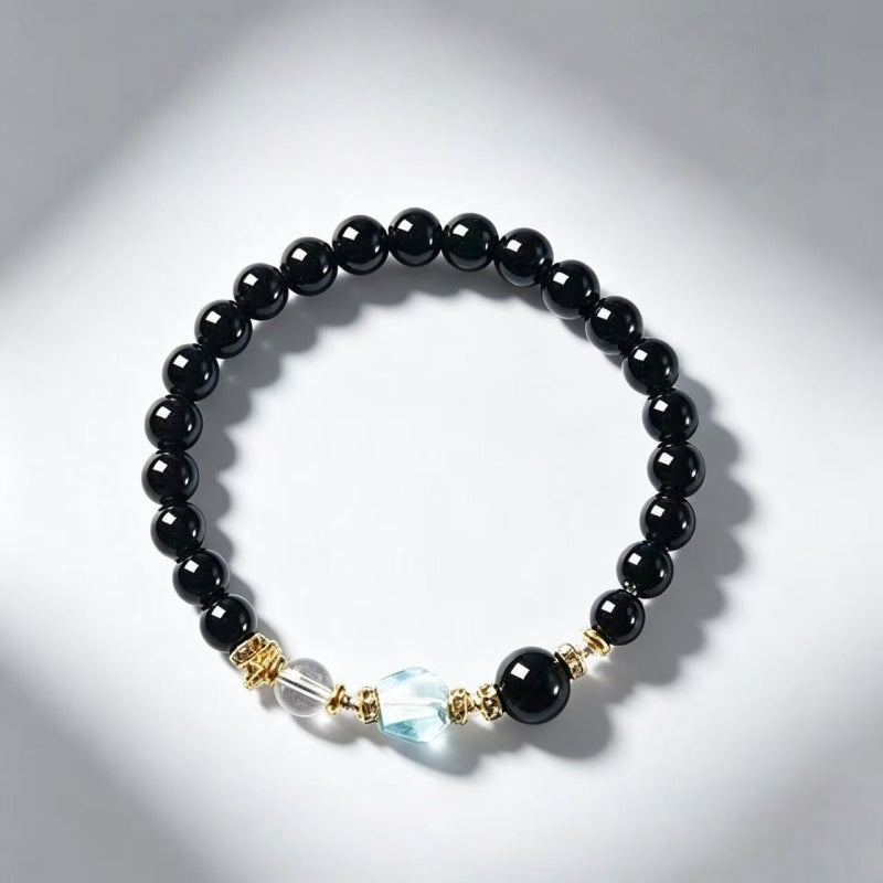 Water Element Balance Natural Obsidian Bracelet