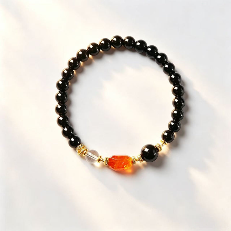 Water Fire Balance Natural Obsidian Bracelet