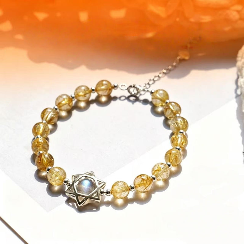 Star of David Natural Crystal Bracelet