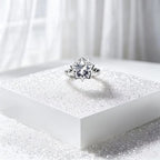 Bague tendance en cristal naturel transparent Starburst