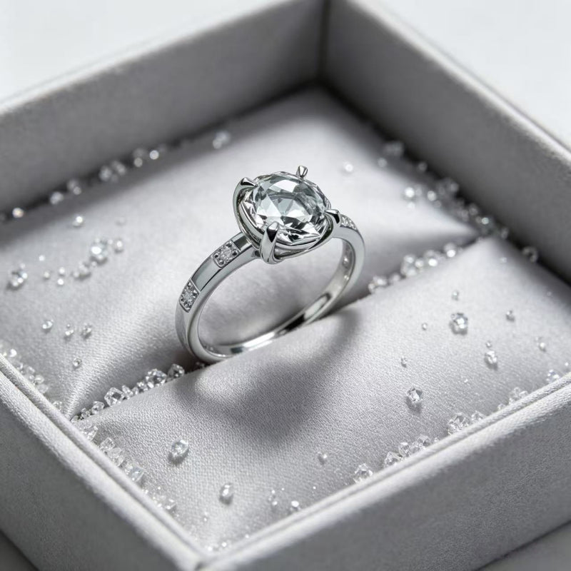 Pristine Natural Clear Crystal Ring Full Imagination