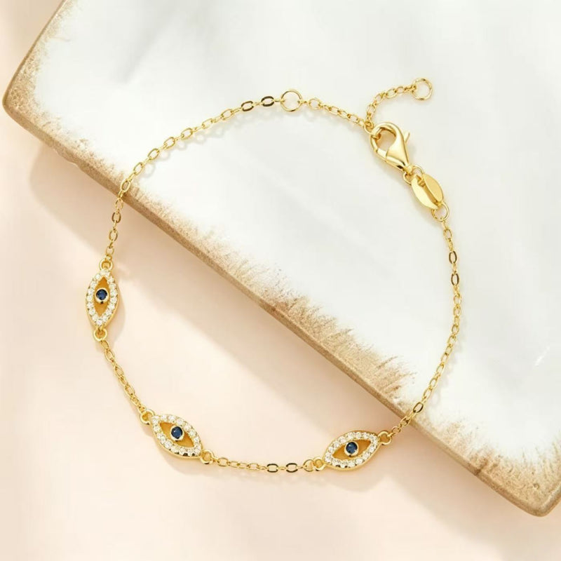 Dainty Gold Evil Eye Bracelet