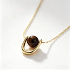 Natural Tiger Eye Stone Necklace, Versatile & Edgy Sweater Chain, Light Luxury Style