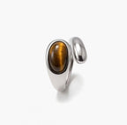 Natural Tiger Eye Stone Ring Serpentine Simple Opening Women's Ring
