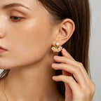 Boucles d'oreilles pendantes émaillées fleur d'éventail et perles, magnifiques boucles d'oreilles de luxe légères en fleur de cerisier