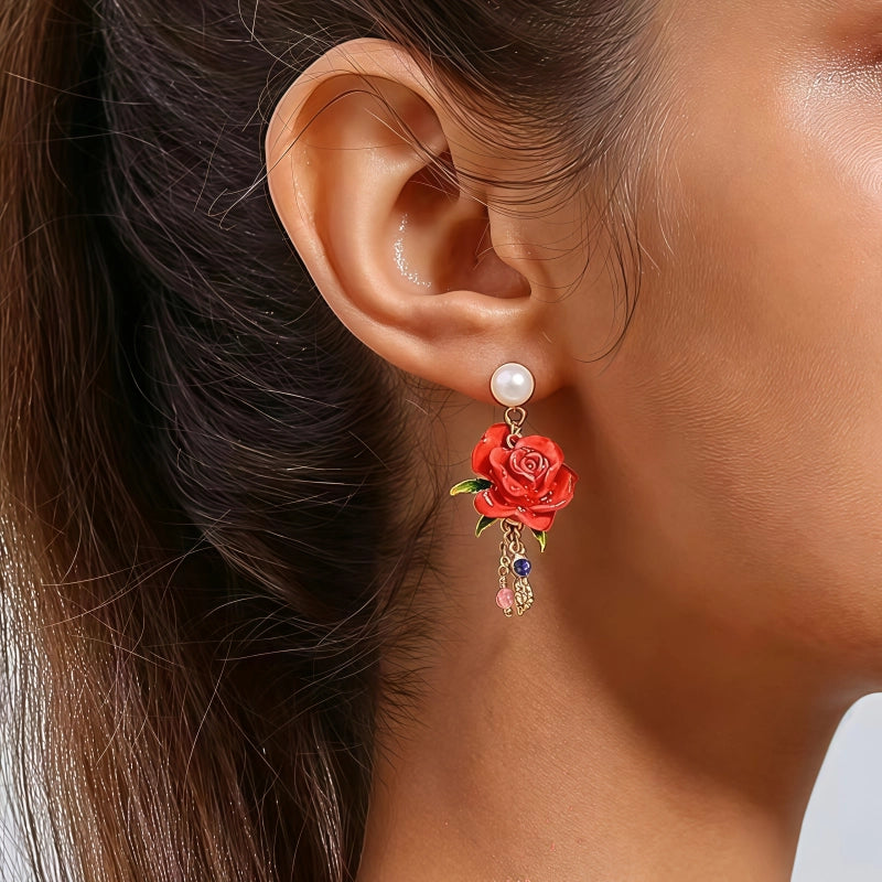 Boucles d'oreilles rose perle naturelle Boucles d'oreilles de luxe françaises