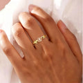 Bague rose en émail lumineux - Bague Amour