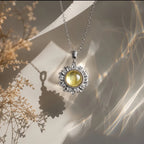 Collier marguerite en citrine naturelle – Attire la richesse et la carrière, énergie solaire