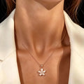 Pink Cherry Blossom Necklace - Tiny Sakura Holds Pure Girlish Romance