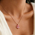 Collier Fleur de Cerisier Rose, Collier Polyvalent de Luxe Léger en Argent Pur