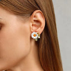 Boucles d'oreilles clous tournesol
