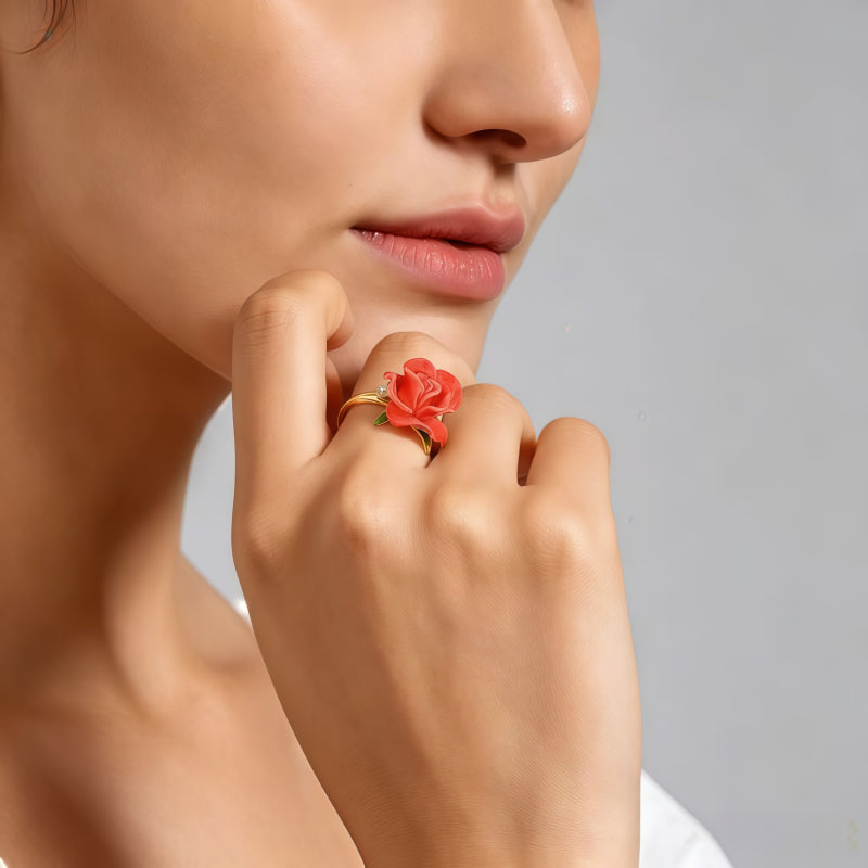 Bague Chuchotement de Nuit Rose - Bague d'Amour