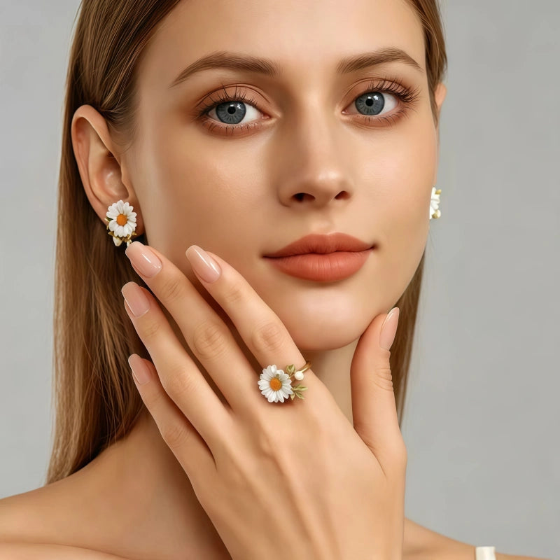 Bague Marguerite Naturaliste Printanière - Bague Innocence