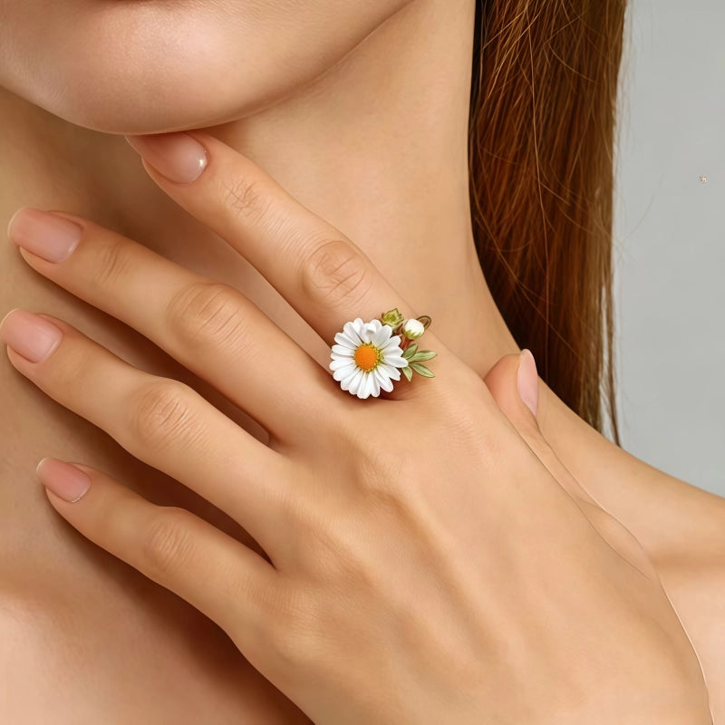 Bague Marguerite Naturaliste Printanière - Bague Innocence