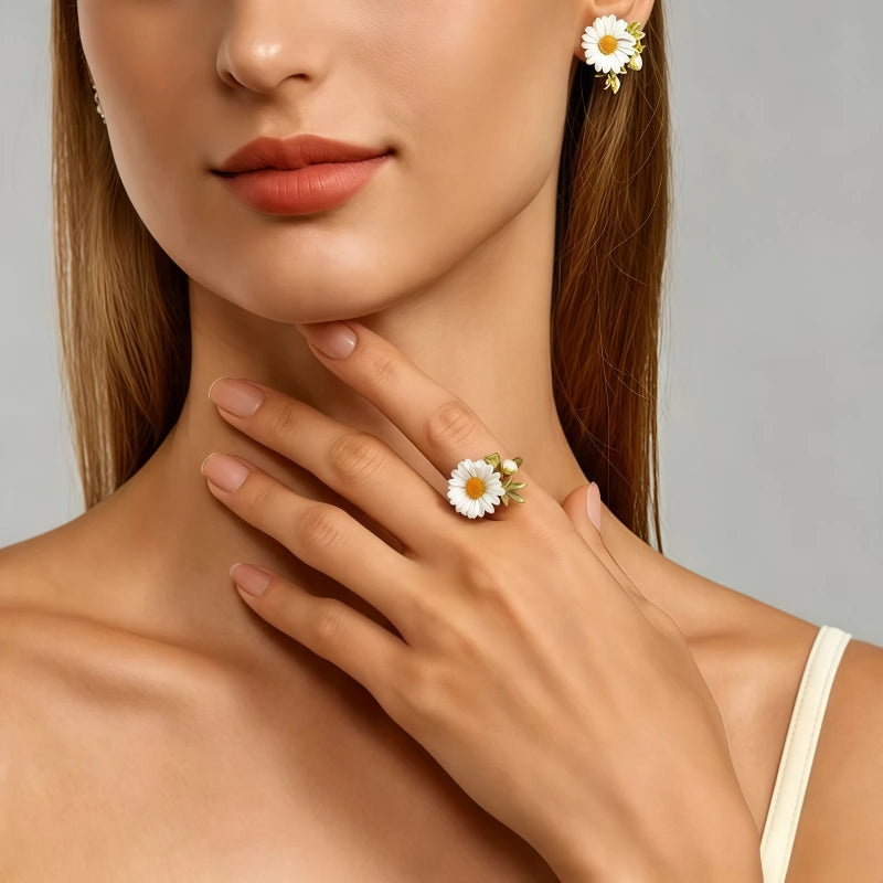 Bague Marguerite Naturaliste Printanière - Bague Innocence
