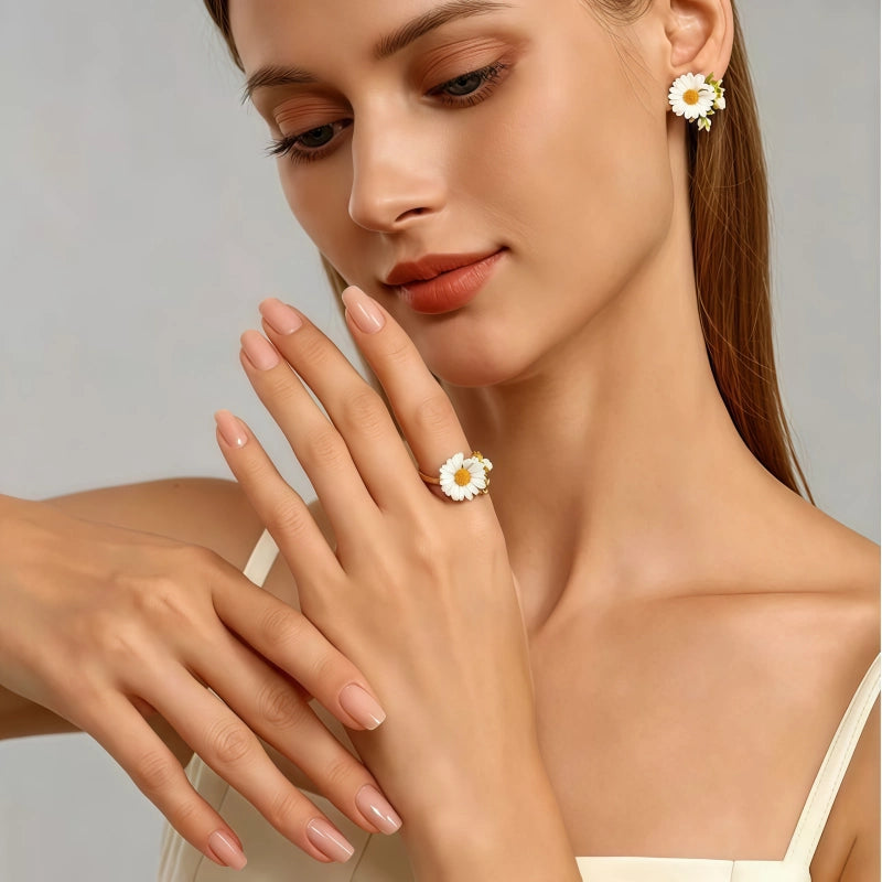 Bague Marguerite Naturaliste Printanière - Bague Innocence
