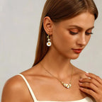 Enamel Daisy Flower Leaf Necklace - Embrace Constant Warmth