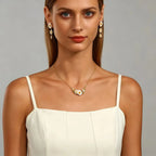 Enamel Daisy Flower Leaf Necklace - Embrace Constant Warmth