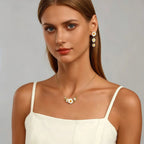 Enamel Daisy Flower Leaf Necklace - Embrace Constant Warmth