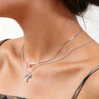 Enamel Blue Lotus Pearl Necklace - Tender Love & Peaceful Fortune