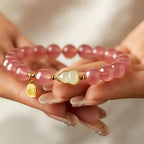 Bracelet en quartz fraise naturel "Gentle Soul"