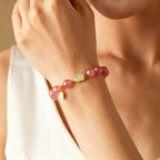 Bracelet en quartz fraise naturel "Gentle Soul"