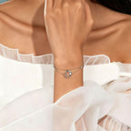 Aurora Crescent Starlight Double Layer S999 Bracelet - Carry Cosmic Blessings With You