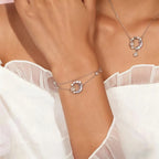 Aurora Crescent Starlight Double Layer S999 Bracelet - Carry Cosmic Blessings With You