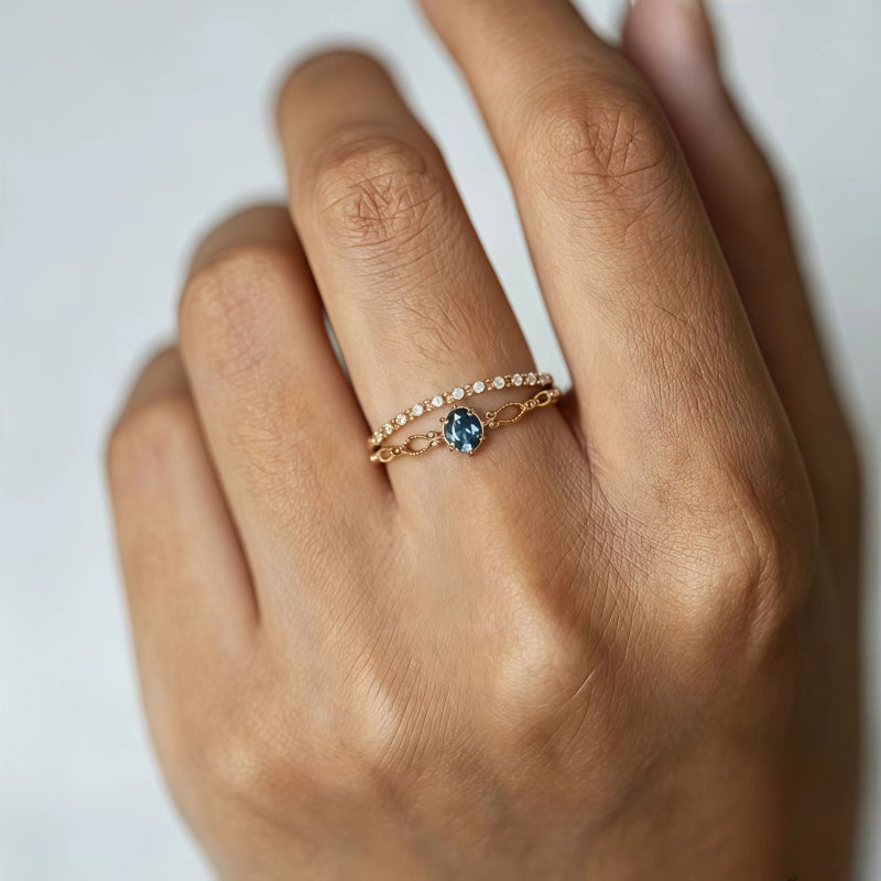 Goddess of Radiance Moonstone Stackable Rings – Gentle Intuition, Feminine Protection