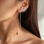 Boucles d'oreilles asymétriques en quartz rose, Princesse Conte de fées – Romance & Confiance