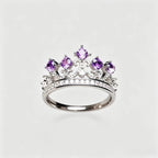 Natural Amethyst Crown Ring – Calm Mind, Clear Luck