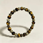Vintage Cross Tiger Eye Beaded Bracelet - Wealth Attracting