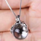 Natural White Crystal Necklace, Pure Silver Irregular Minimalist Necklace