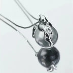 Natural White Crystal Necklace, Pure Silver Irregular Minimalist Necklace
