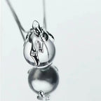 Natural White Crystal Necklace, Pure Silver Irregular Minimalist Necklace