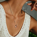 Natural White Crystal Necklace, Fortune Gourd, Pure Silver Pendant