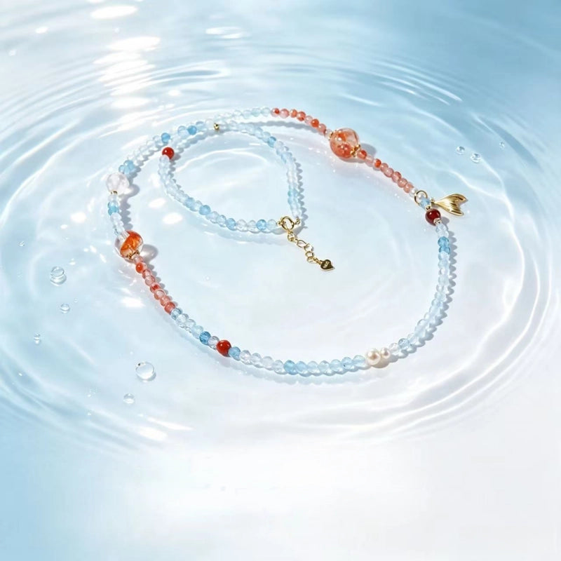 Aquamarine & Multi-Stones Necklace– Calm Mind, Open Heart, Attract Balance