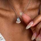 Collier Aigue-marine & Agate Naturelles - Équilibre l'Élément Eau, Améliore la Communication, Apaise l'Humeur