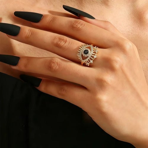Bague Evil Eye Étoilée – Courage, Protection et Fortune