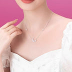 Starry Moon Full Diamond Silver Necklace - Embodying Gentle Celestial Proctection
