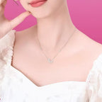 Starry Moon Full Diamond Silver Necklace - Embodying Gentle Celestial Proctection
