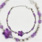 Natural Amethyst Bracelet, Simple Purple Star Women's Bracelet