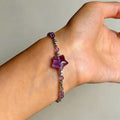 Natural Amethyst Bracelet, Simple Purple Star Women's Bracelet