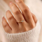 Bague délicate en aigue-marine naturelle en forme de goutte - Énergie positive