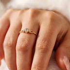 Bague délicate en aigue-marine naturelle en forme de goutte - Énergie positive