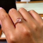 Natural Rose Quartz Crystal, Healing Ring For Women