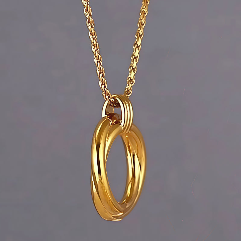 Vintage Double Circle Light Luxury Necklace, Elegant Daily Wear Jewelry